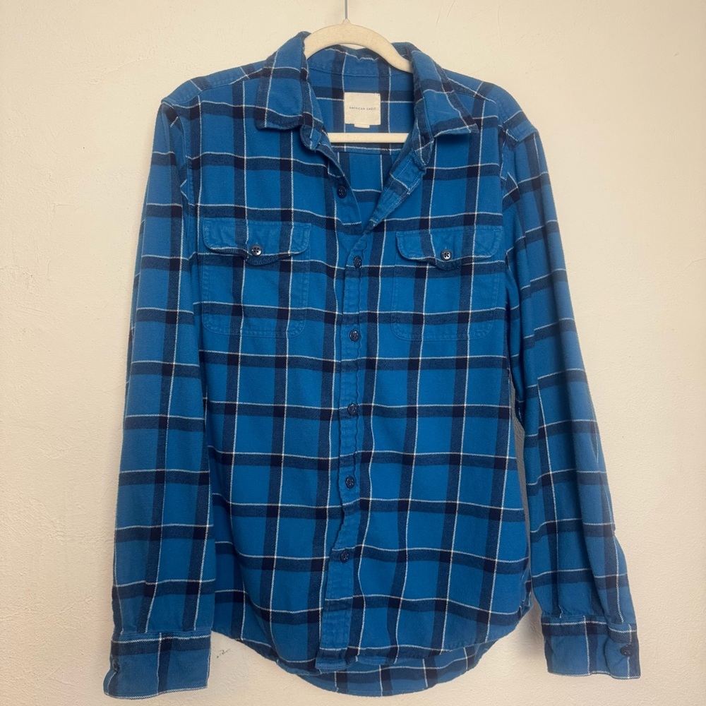 American Eagle Outfitters Flannel Plaid Casual Button Down Long Sleeve